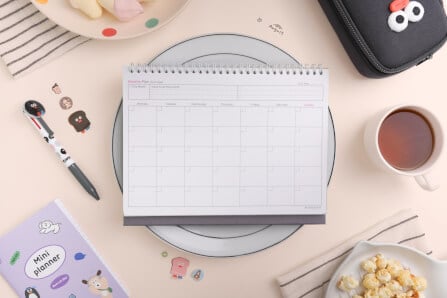 สมุดแพลนเนอร์แบบตั้งโต๊ะ Ropamoda month Desk planner สีฟ้า_3